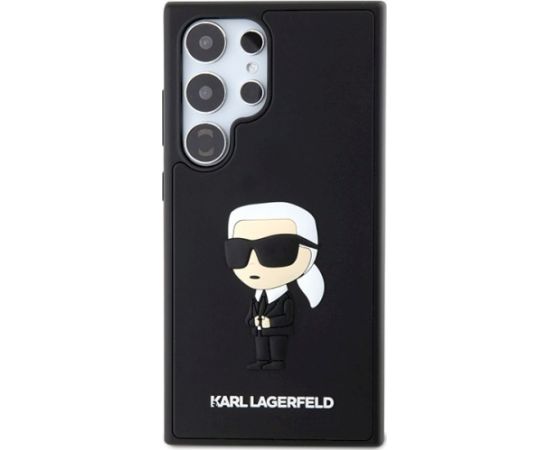 Karl Lagerfeld KLHCS24L3DRKINK 3D Rubber Ikonik Hardcase Aizsargapvalks priekš Samsung Galaxy S24 Ultra S928 / melns Neoriģinālie Maciņi