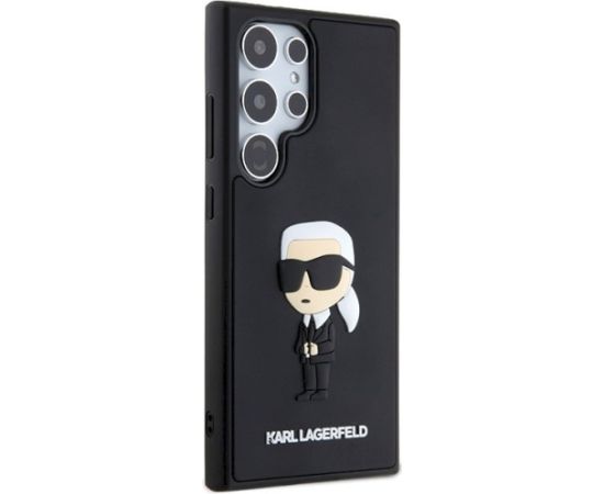 Karl Lagerfeld KLHCS24L3DRKINK 3D Rubber Ikonik Hardcase Aizsargapvalks priekš Samsung Galaxy S24 Ultra S928 / melns Neoriģinālie Maciņi