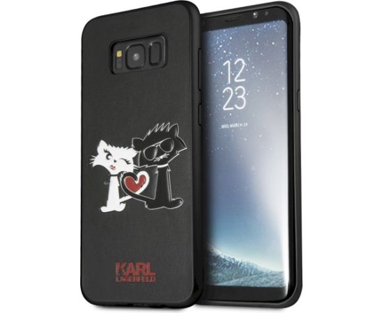 Karl Lagerfeld KLHCS8LCL1BK S8 Plus G955 hardcase Aizsargapvalks priekš Choupette in love / melns Neoriģinālie Maciņi