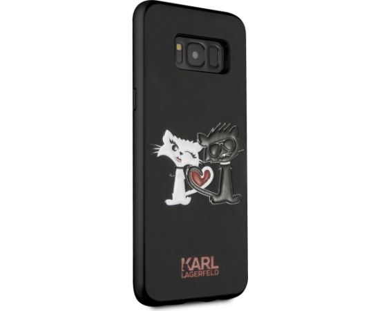 Karl Lagerfeld KLHCS8LCL1BK S8 Plus G955 hardcase Aizsargapvalks priekš Choupette in love / melns Neoriģinālie Maciņi
