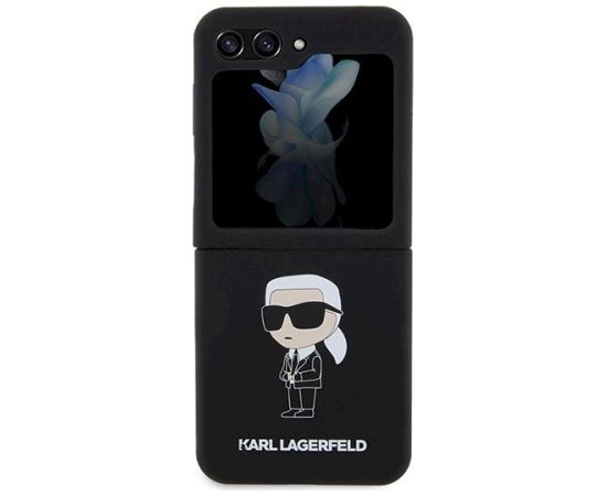 Karl Lagerfeld KLHCZF5SNIKBCK Silicone Ikonik Hardcase Aizsargapvalks priekš Samsung Galaxy Z Flip5 / melns Neoriģinālie Maciņi