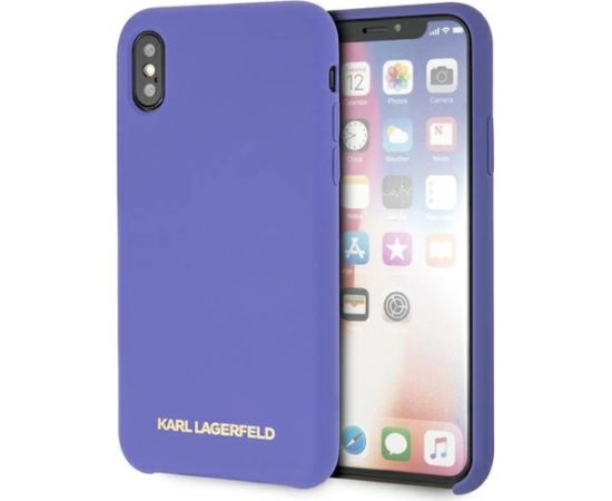 Karl Lagerfeld KLHCPXSLVOG Silicone Hardcase Aizsargapvalks priekš iPhone X/Xs / violets Neoriģinālie Maciņi