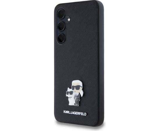 Karl Lagerfeld KLHCSA35SAKCNPK A35 A356 Hardcase Saffiano Karl&Choupette Pin Aizsargapvalks priekš A35 A356 / melns Neoriģinālie Maciņi