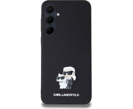 Karl Lagerfeld KLHCSA35SAKCNPK A35 A356 Hardcase Saffiano Karl&Choupette Pin Aizsargapvalks priekš A35 A356 / melns Neoriģinālie Maciņi
