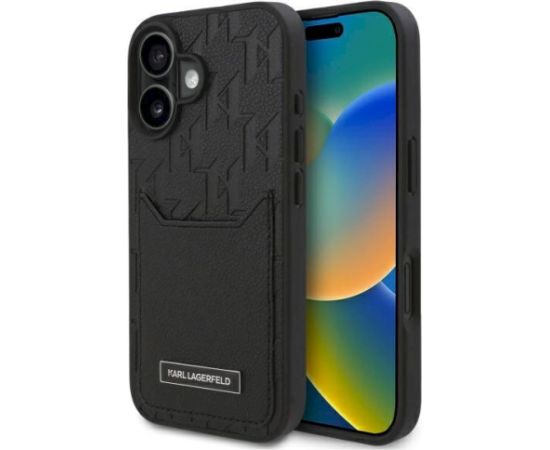 Karl Lagerfeld KLHCP16SPGKHPRPK Hardcase Monogram Aizsargapvalks priekš iPhone 16 6.1" / melns Neoriģinālie Maciņi