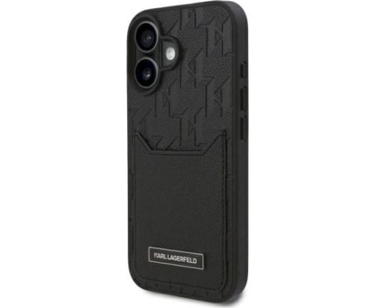 Karl Lagerfeld KLHCP16SPGKHPRPK Hardcase Monogram Aizsargapvalks priekš iPhone 16 6.1" / melns Neoriģinālie Maciņi