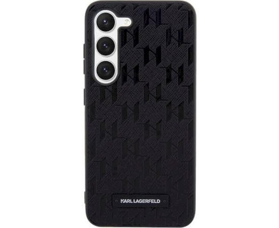 Karl Lagerfeld KLHCS23MSAKLHPK S23+ S916 Aizsargapvalks priekš Saffiano Mono Metal Logo / melns Neoriģinālie Maciņi