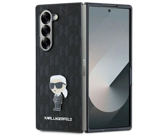 Karl Lagerfeld KLHCZFD6SAPKINPKK Z Fold6F956 Saffiano Ikonik Pin Aizsargapvalks priekš Z Fold6F956 / melns Neoriģinālie Maciņi
