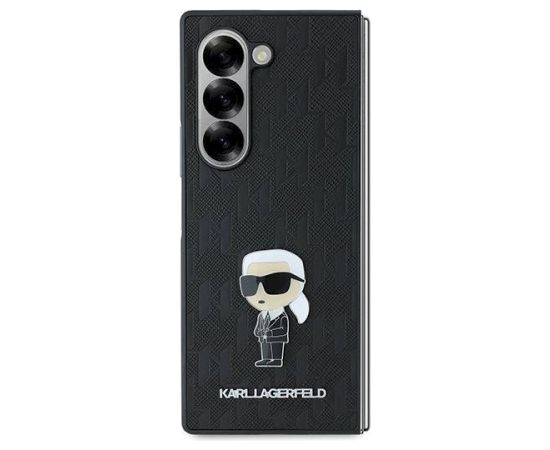 Karl Lagerfeld KLHCZFD6SAPKINPKK Z Fold6F956 Saffiano Ikonik Pin Aizsargapvalks priekš Z Fold6F956 / melns Neoriģinālie Maciņi