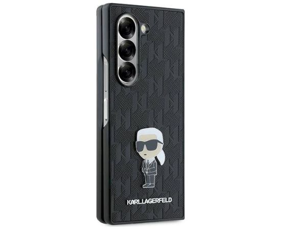 Karl Lagerfeld KLHCZFD6SAPKINPKK Z Fold6F956 Saffiano Ikonik Pin Aizsargapvalks priekš Z Fold6F956 / melns Neoriģinālie Maciņi