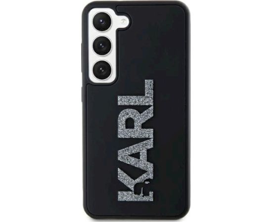 Karl Lagerfeld KLHCS23S3DMBKCK Hardcase 3D Rubber Glitter Logo Aizsargapvalks priekš Samsung Galaxy S23 / melns Neoriģinālie Maciņi