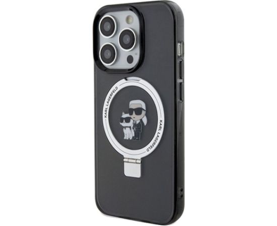 Karl Lagerfeld KLHMP13XHMRSKCK Ring Stand Hardcase Aizsargapvalks priekš iPhone 13 Pro Max 6.7" / melns Neoriģinālie Maciņi