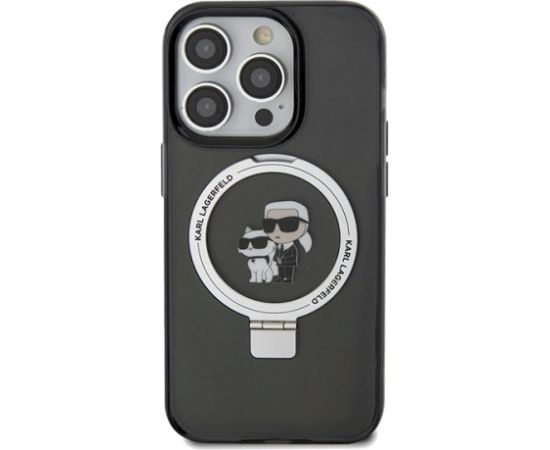 Karl Lagerfeld KLHMP13XHMRSKCK Ring Stand Hardcase Aizsargapvalks priekš iPhone 13 Pro Max 6.7" / melns Neoriģinālie Maciņi