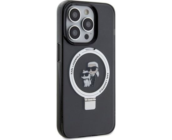 Karl Lagerfeld KLHMP13XHMRSKCK Ring Stand Hardcase Aizsargapvalks priekš iPhone 13 Pro Max 6.7" / melns Neoriģinālie Maciņi