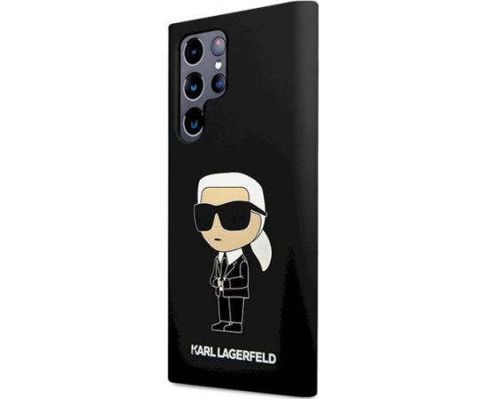 Karl Lagerfeld KLHCS24LSNIKBCK Hardcase Silicone Ikonik Aizsargapvalks priekš Samsung Galaxy S24 Ultra S928 / melns Neoriģinālie Maciņi