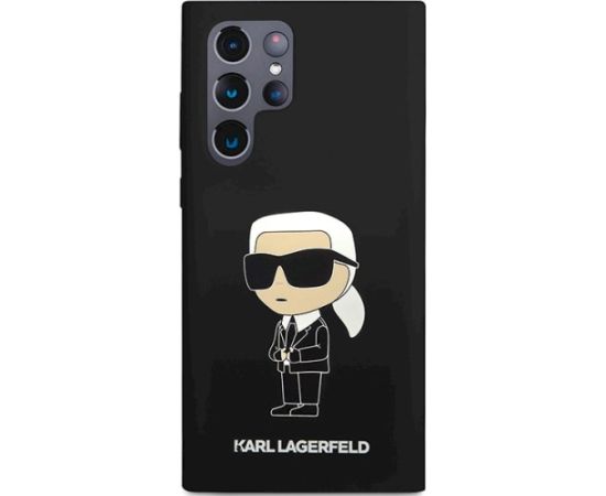 Karl Lagerfeld KLHCS24LSNIKBCK Hardcase Silicone Ikonik Aizsargapvalks priekš Samsung Galaxy S24 Ultra S928 / melns Neoriģinālie Maciņi