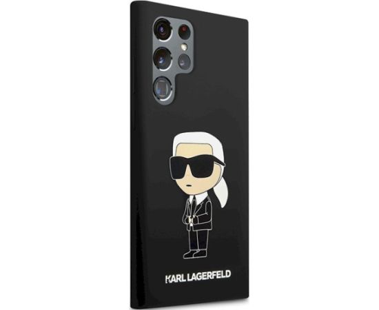 Karl Lagerfeld KLHCS24LSNIKBCK Hardcase Silicone Ikonik Aizsargapvalks priekš Samsung Galaxy S24 Ultra S928 / melns Neoriģinālie Maciņi
