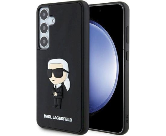 Karl Lagerfeld KLHCS24M3DRKINK Hardcase 3D Rubber Ikonik Aizsargapvalks priekš Samsung Galaxy S24+ S926 / melns Neoriģinālie Maciņi
