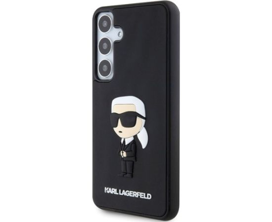 Karl Lagerfeld KLHCS24M3DRKINK Hardcase 3D Rubber Ikonik Aizsargapvalks priekš Samsung Galaxy S24+ S926 / melns Neoriģinālie Maciņi
