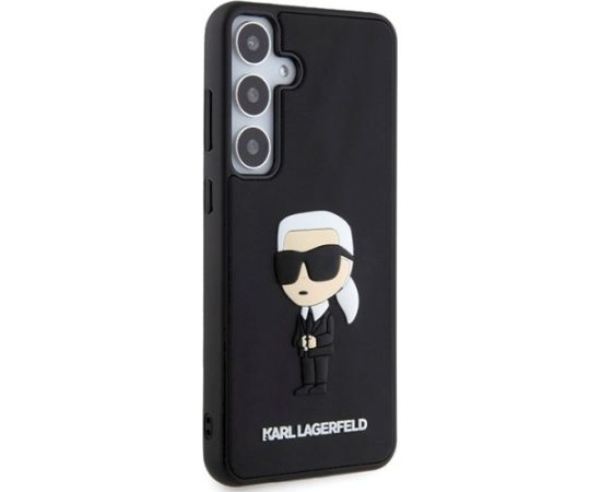 Karl Lagerfeld KLHCS24M3DRKINK Hardcase 3D Rubber Ikonik Aizsargapvalks priekš Samsung Galaxy S24+ S926 / melns Neoriģinālie Maciņi
