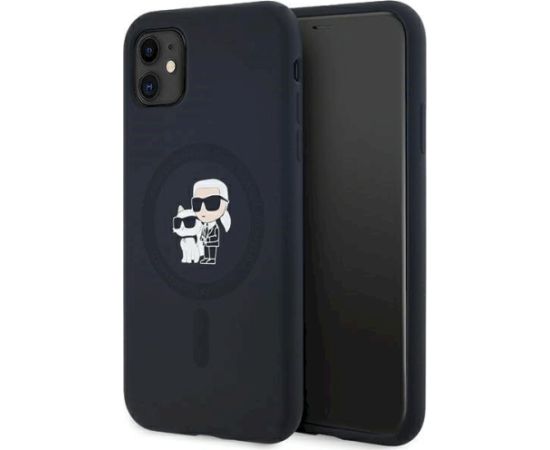Karl Lagerfeld KLHMN61SCMKCRHK Silicone Karl & Choupette Ma Hardcase Aizsargapvalks priekš iPhone 11 / Xr 6.1" / melns Neoriģinālie Maciņi