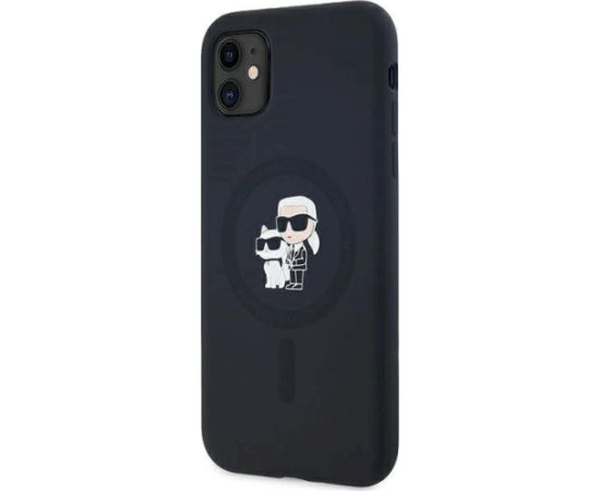 Karl Lagerfeld KLHMN61SCMKCRHK Silicone Karl & Choupette Ma Hardcase Aizsargapvalks priekš iPhone 11 / Xr 6.1" / melns Neoriģinālie Maciņi