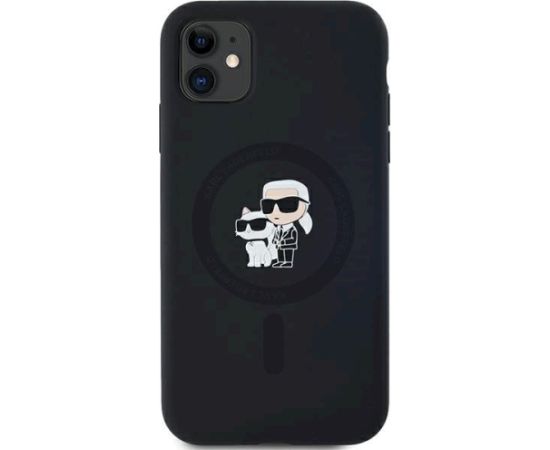 Karl Lagerfeld KLHMN61SCMKCRHK Silicone Karl & Choupette Ma Hardcase Aizsargapvalks priekš iPhone 11 / Xr 6.1" / melns Neoriģinālie Maciņi