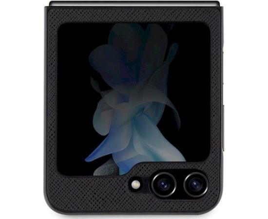 Karl Lagerfeld KLHCZF5SAKCNPK Saffiano Karl&Choupette Pin Aizsargapvalks priekš Samsung Galaxy Z Flip5 / melns Neoriģinālie Maciņi