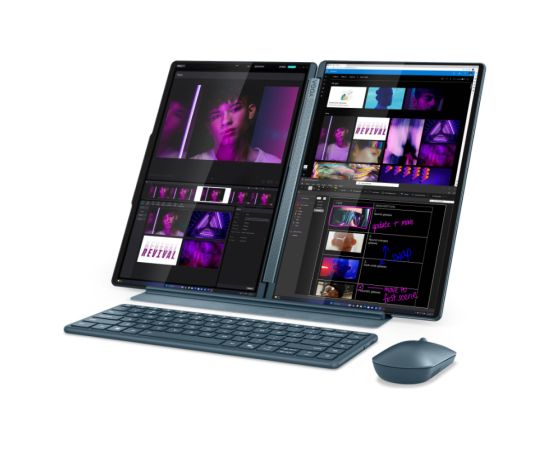 Lenovo Yoga Book 9 14IAH10 Intel Tidal Teal 2x14 " OLED Touchscreen 2.8K WQXGA+ 2880 x 1800 pixels Intel Core Ultra 7 255H 32 GB Soldered LPDDR5X Solid-state drive capacity 1000 GB Intel Arc 140T GPU Windows 11 Home 802.11be Bluetooth version 5.4 Keyboard Portatīvie datori