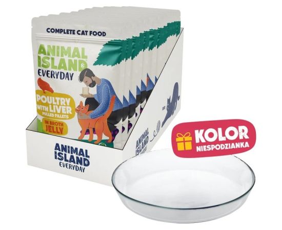 ANIMAL ISLAND NEW JELLY EVERYDAY 12X85g+talerzyk Kaķu konservi