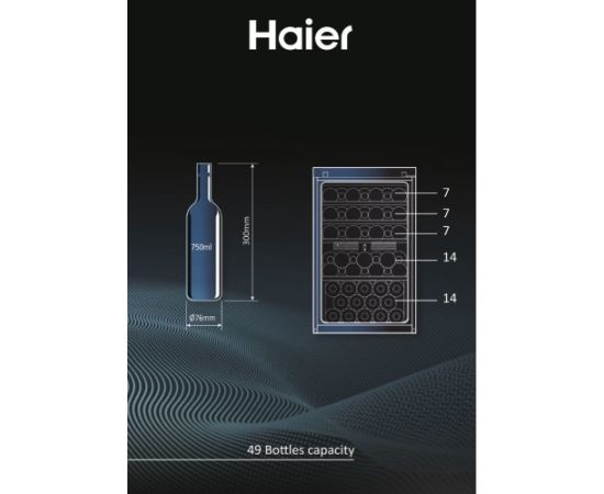 Haier Wine Bank 50 Serie 3 HWS49GAE Compressor wine cooler Freestanding Black 49 bottle(s) Jaunumi Sadz. tehnika