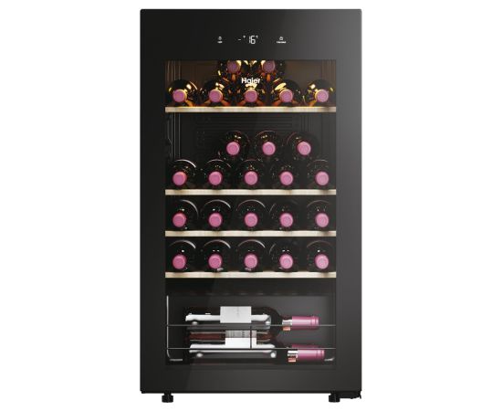 Haier Wine Bank 50 Serie 3 HWS34GGH1 Compressor wine cooler Freestanding Black 34 bottle(s) Jaunumi Sadz. tehnika