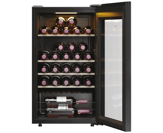 Haier Wine Bank 50 Serie 3 HWS34GGH1 Compressor wine cooler Freestanding Black 34 bottle(s) Jaunumi Sadz. tehnika