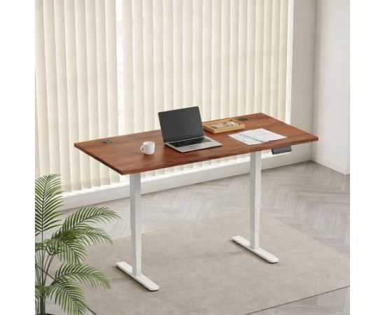 Adjustable Height Table Up Up Bjorn II White, Table top L Dark Walnut Офисные столы