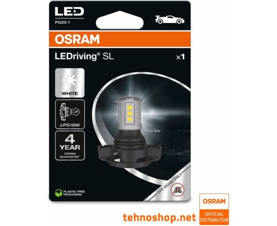 OSRAM PS19W LED SPULDZE 12V LEDdriving SL 1.6W PG20/1 Autospuldzes