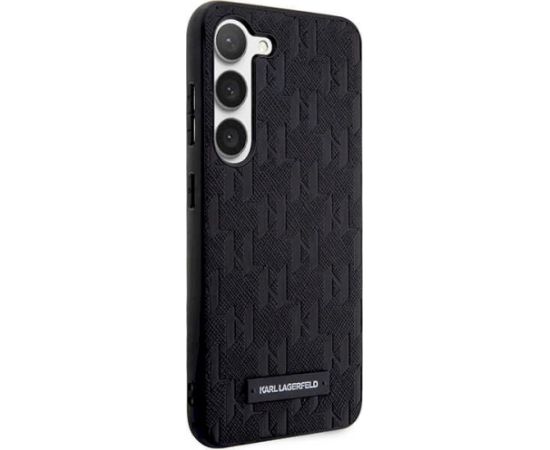 Karl Lagerfeld KLHCS24MSAKLHPK S24+ S926 hardcase Saffiano Mono Metal Logo Aizsargapvalks priekš Samsung Galaxy S24+ / melns Neoriģinālie Maciņi