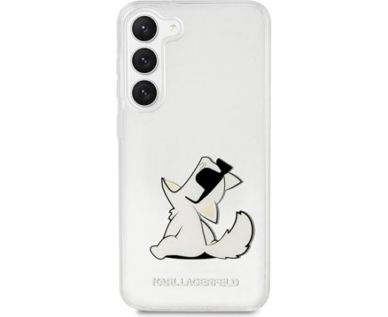 Karl Lagerfeld KLHCS23MCFNRC Choupette Fun Aizsargapvalks priekš S23+ S916 / caurspīdīgs Neoriģinālie Maciņi