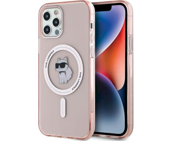 Karl Lagerfeld KLHMP12MHFCCNOP Aizsargapvalks priekš iPhone 12/12 Pro 6.1" hardcase IML Choupette MagSafe / rozā Neoriģinālie Maciņi