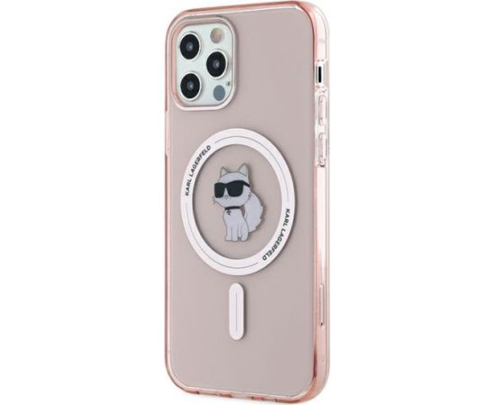 Karl Lagerfeld KLHMP12MHFCCNOP Aizsargapvalks priekš iPhone 12/12 Pro 6.1" hardcase IML Choupette MagSafe / rozā Neoriģinālie Maciņi