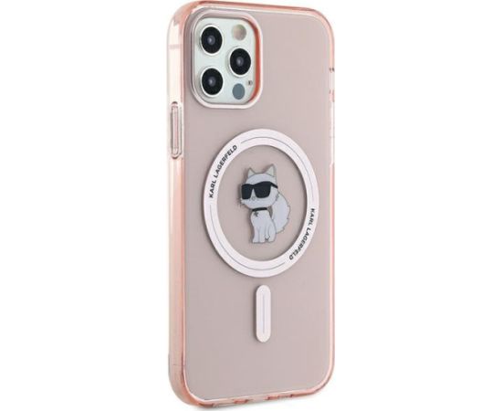 Karl Lagerfeld KLHMP12MHFCCNOP Aizsargapvalks priekš iPhone 12/12 Pro 6.1" hardcase IML Choupette MagSafe / rozā Neoriģinālie Maciņi