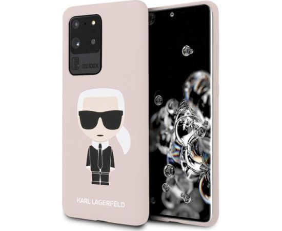 Karl Lagerfeld KLHCS69SLFKPI S20 UltraG988 hardcase Aizsargapvalks priekš Silicone Iconic / rozā Neoriģinālie Maciņi