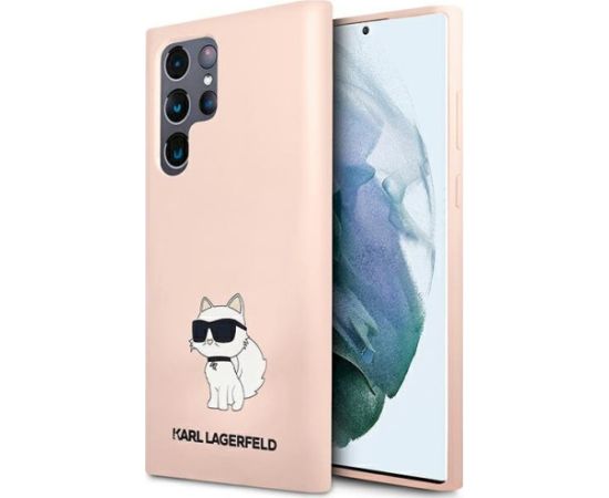 Karl Lagerfeld KLHCS23LSNCHBCP Aizsargapvalks priekš Samsung Galaxy S23 Ultra S918 / rozā Neoriģinālie Maciņi