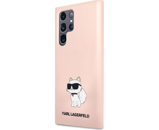 Karl Lagerfeld KLHCS23LSNCHBCP Aizsargapvalks priekš Samsung Galaxy S23 Ultra S918 / rozā Neoriģinālie Maciņi
