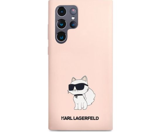 Karl Lagerfeld KLHCS23LSNCHBCP Aizsargapvalks priekš Samsung Galaxy S23 Ultra S918 / rozā Neoriģinālie Maciņi