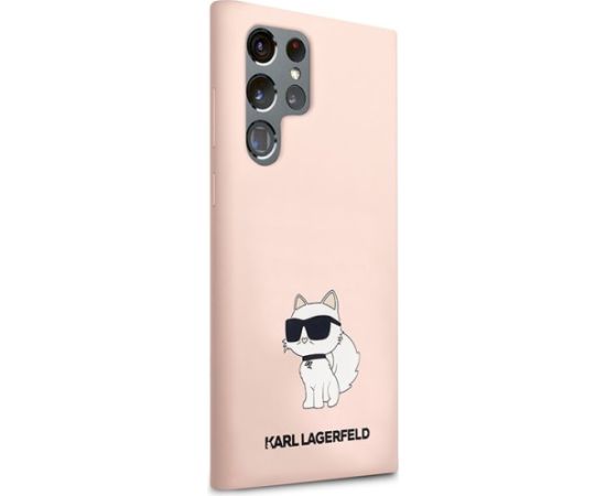 Karl Lagerfeld KLHCS23LSNCHBCP Aizsargapvalks priekš Samsung Galaxy S23 Ultra S918 / rozā Neoriģinālie Maciņi
