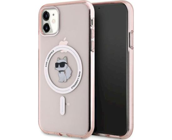 Karl Lagerfeld KLHMN61HFCCNOP IML Choupette MagSafe Aizsargapvalks priekš iPhone 11/XR 6.1" / rozā Neoriģinālie Maciņi