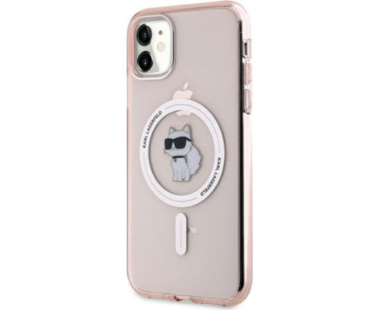 Karl Lagerfeld KLHMN61HFCCNOP IML Choupette MagSafe Aizsargapvalks priekš iPhone 11/XR 6.1" / rozā Neoriģinālie Maciņi