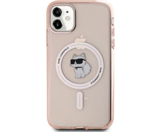Karl Lagerfeld KLHMN61HFCCNOP IML Choupette MagSafe Aizsargapvalks priekš iPhone 11/XR 6.1" / rozā Neoriģinālie Maciņi