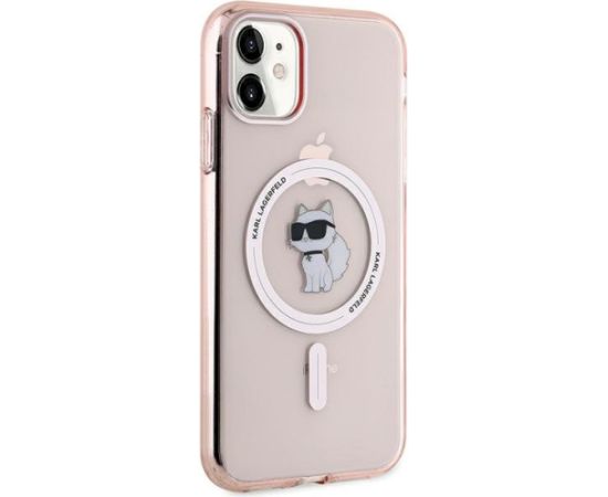 Karl Lagerfeld KLHMN61HFCCNOP IML Choupette MagSafe Aizsargapvalks priekš iPhone 11/XR 6.1" / rozā Neoriģinālie Maciņi