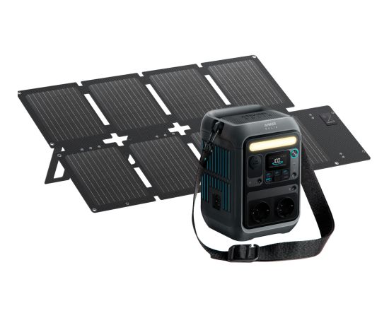 Anker SOLIX Portable Power Station C300X DC + Foldable Solar Panel PS60 (gray, 288Wh, 300 Watt, PD 3.1) Baterijas un akumulatori